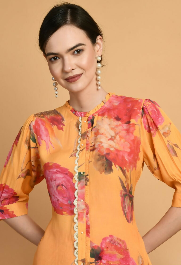 Joban Fashion Mustard Maslin Kurta Set