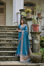 Firozi Kalyani Silk Woven Design Saree - Priyalaxmi