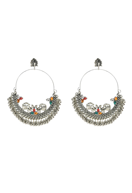 Mominos Fashion Johar Kamal Beautiful Peacock Design Chandbali Earrings