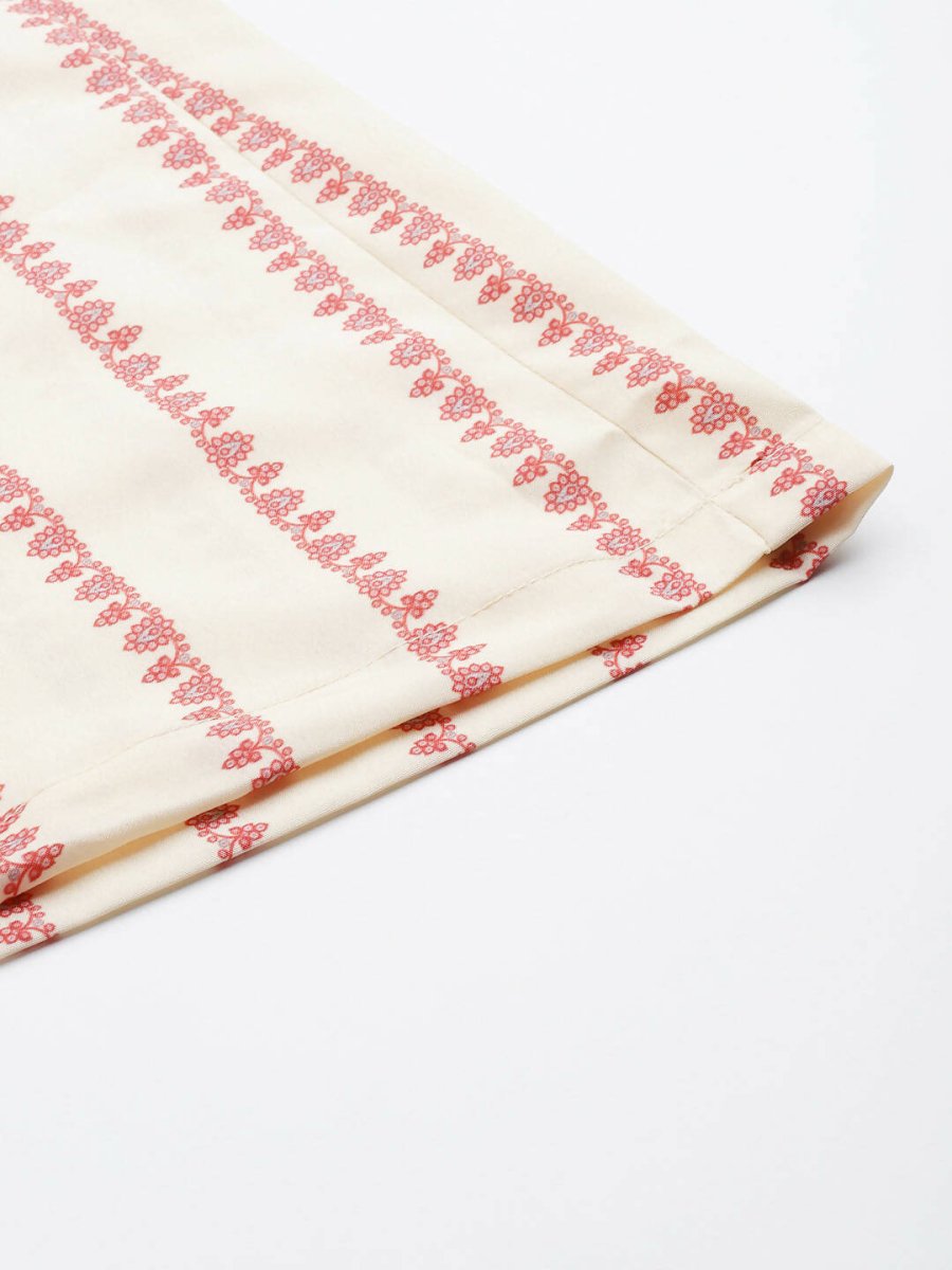 Ahalyaa Off White & Red Printed Basic Jumpsuit - Distacart