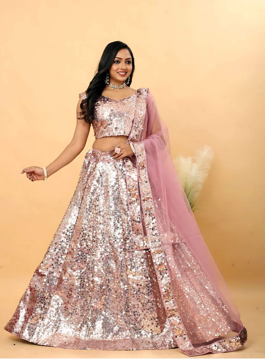 Lehenga Mart Designer Wedding Lehenga Choli For Women - Baby Pink