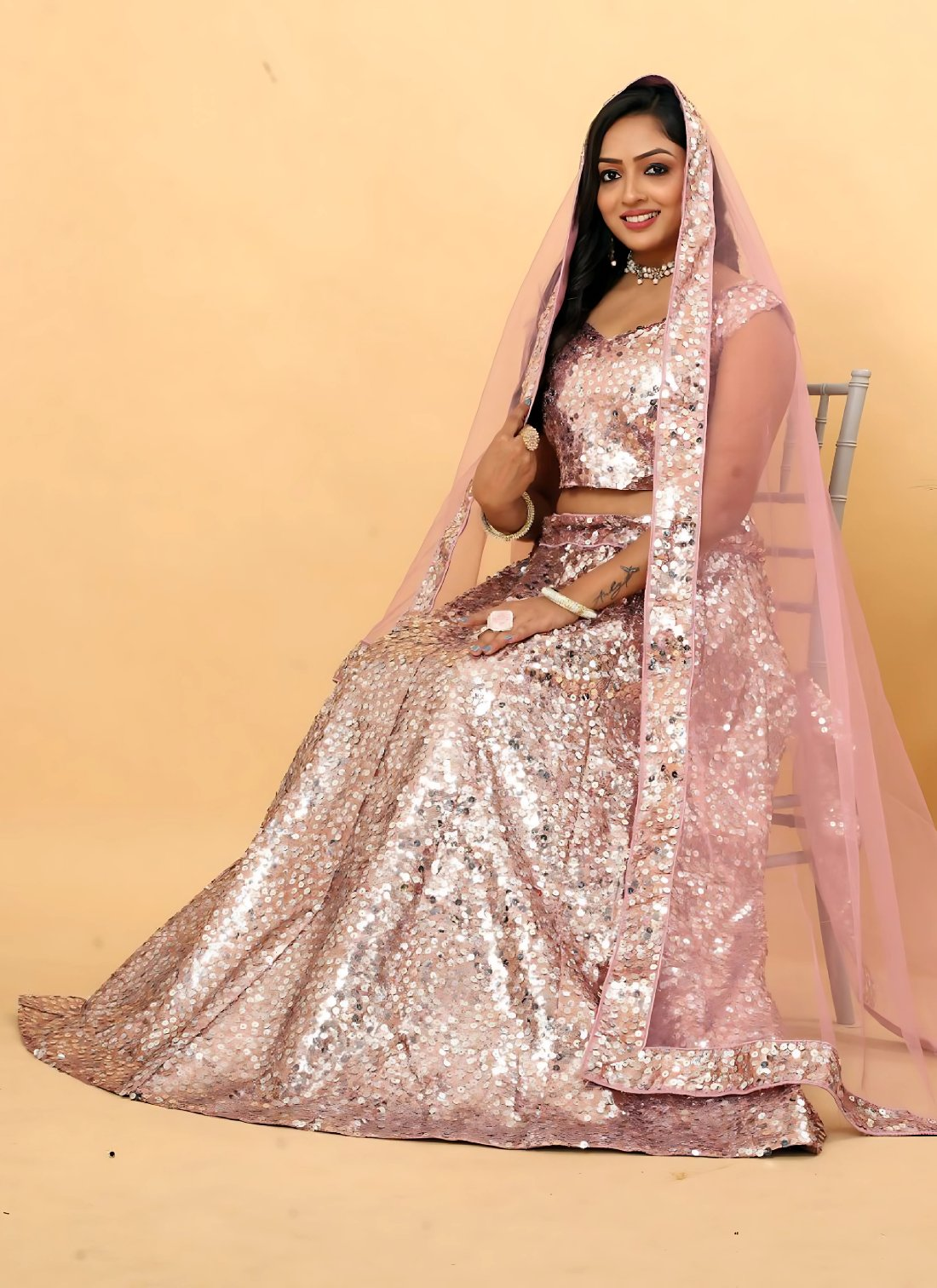 Lehenga Mart Designer Wedding Lehenga Choli For Women - Baby Pink