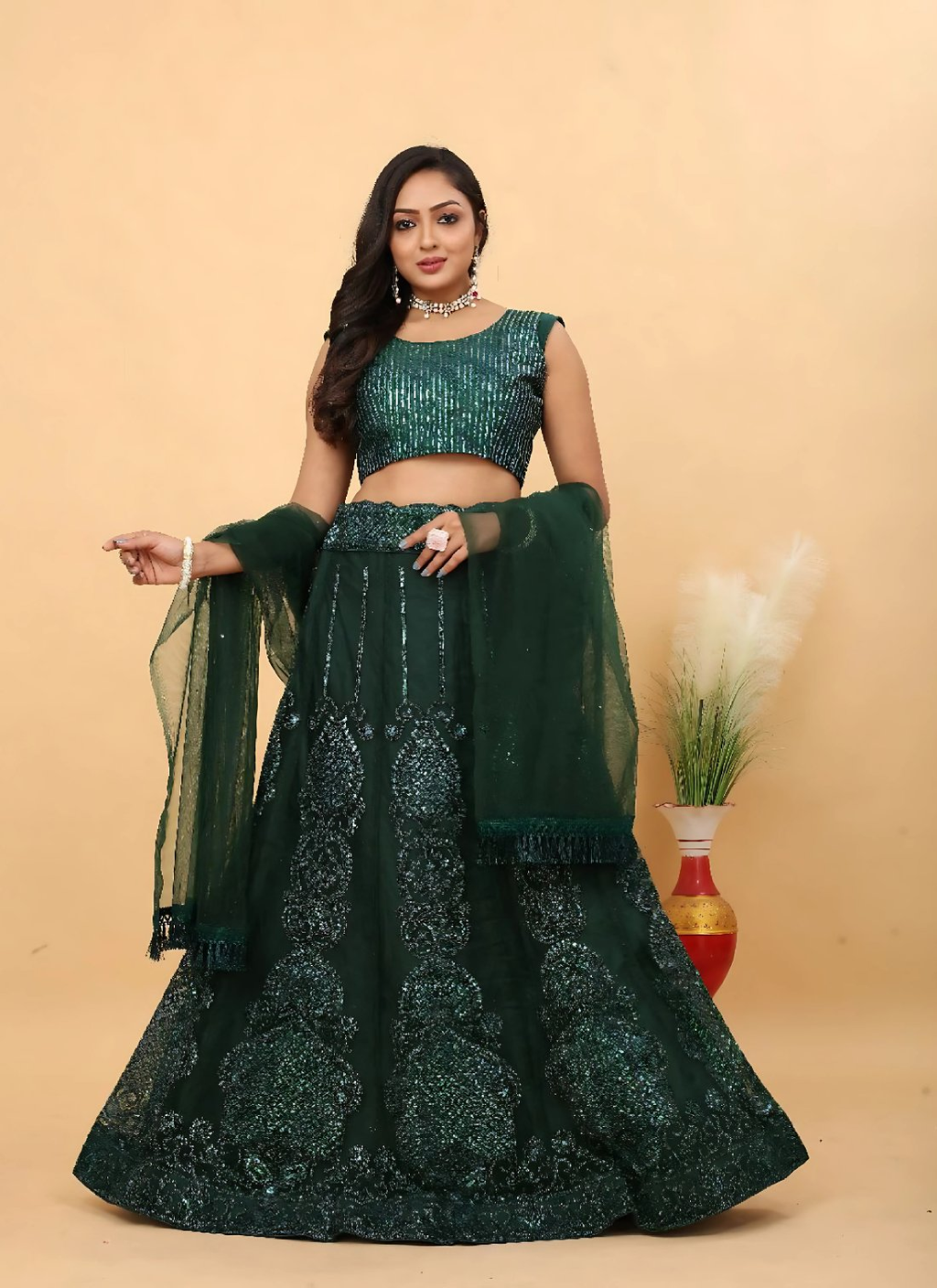 Lehenga Mart Designer Wedding Lehenga Choli For Women - Green