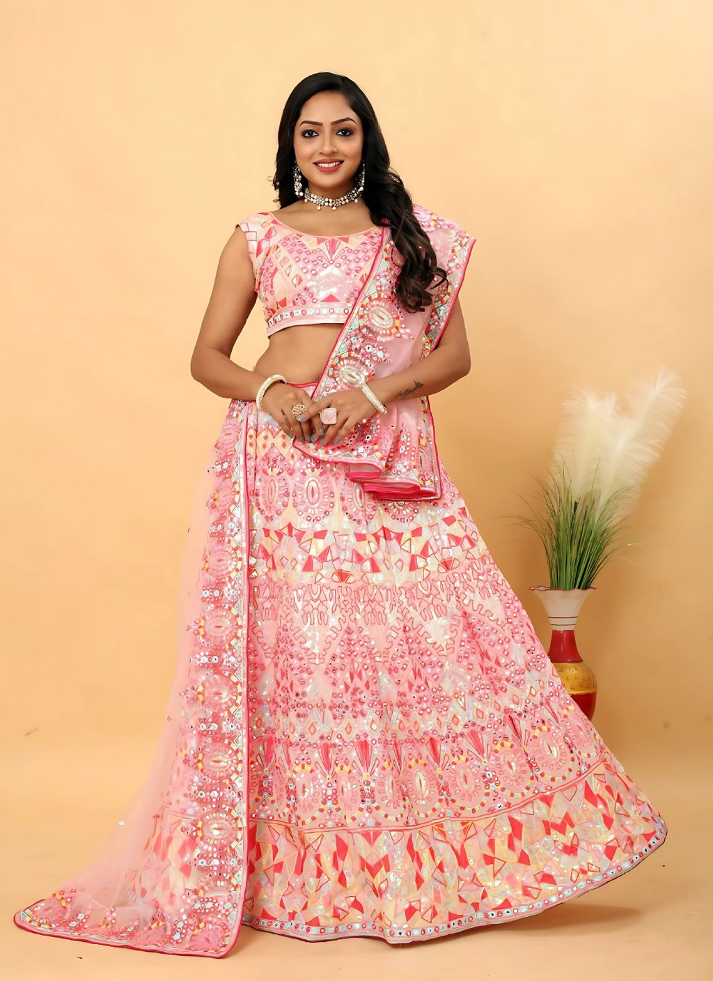 Lehenga Mart Designer Wedding Lehenga Choli For Women - Pink