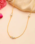VOJ Gold-Polished Chain with White Hand Crafted Beads