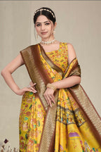 PR Fashion Multi Heavy Rich Cotton Silk Digital Print & Jacquard Saree