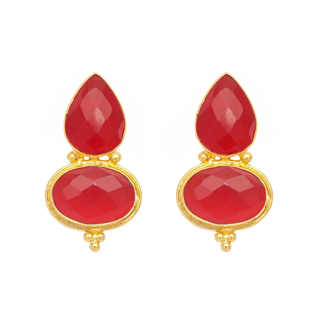 Nuyug 22K Gold Plated Red Embrace Earrings - Distacart