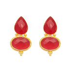 Nuyug 22K Gold Plated Red Embrace Earrings - Distacart