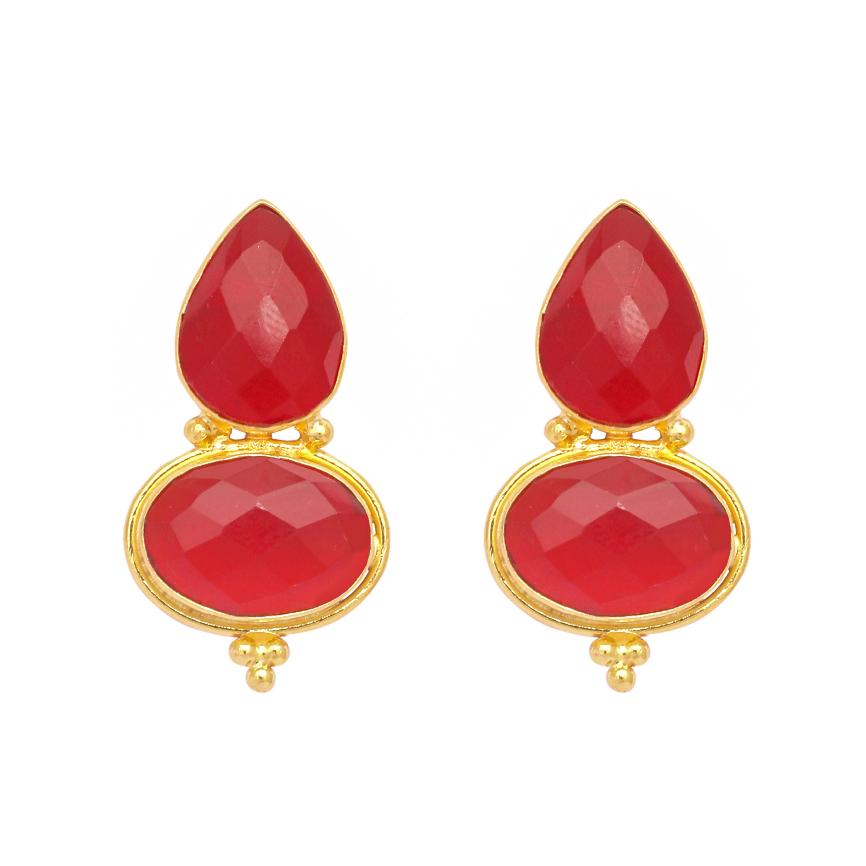 Nuyug 22K Gold Plated Red Embrace Earrings - Distacart