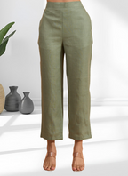 Joban Fashion Pista Green Linen Embroidered Readymade Cord Set - Distacart