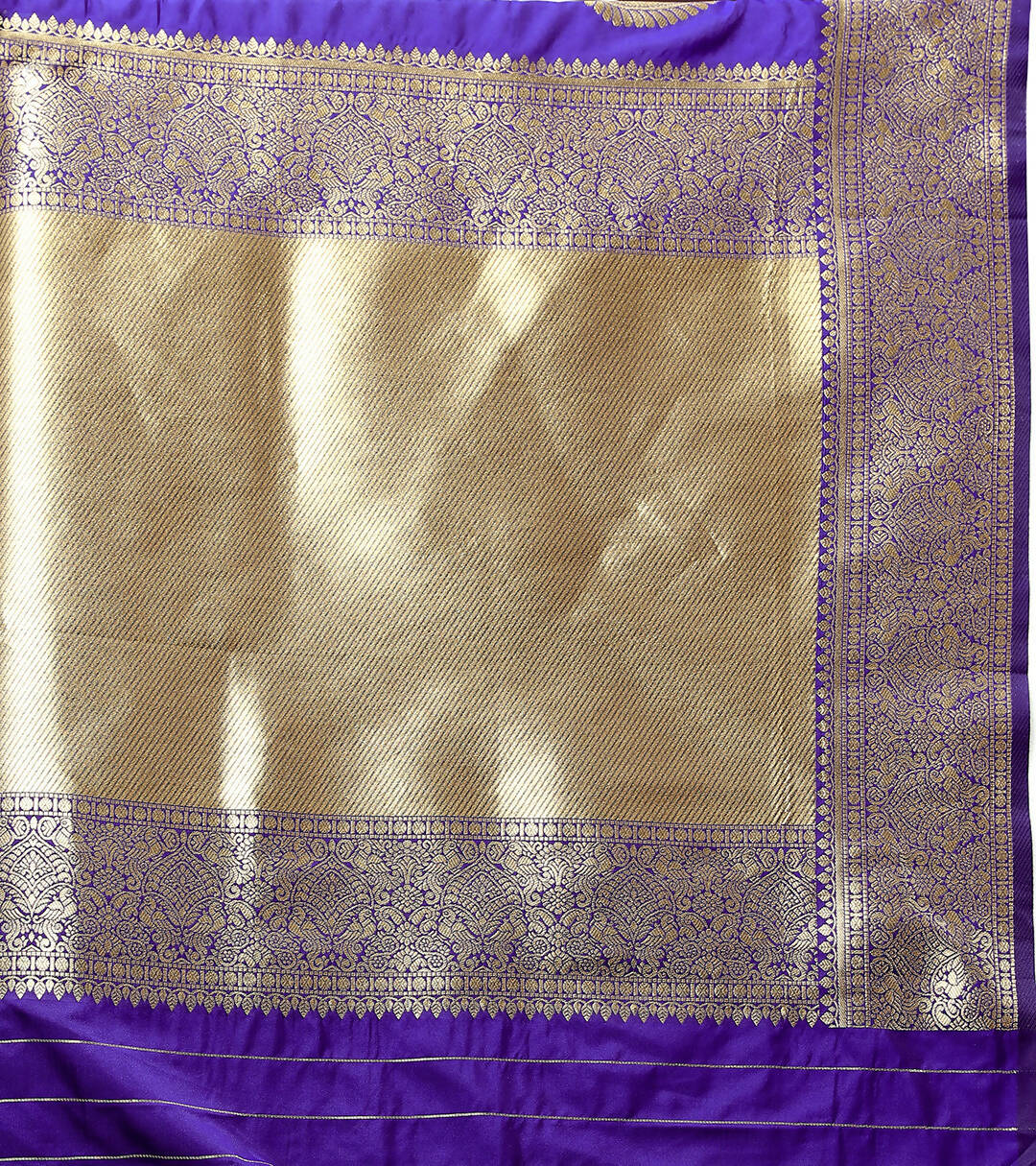 Lorenvalley Fashion Purple Soft Silk Woven Design Gold Zari Weaving Saree