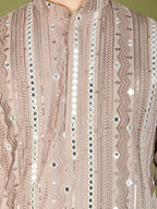 Vastranavya Ivory Exclusive Festival Wear Pure Viscose Rayon Sequence & Foil Mirror Heavy Embroidered Work Kurta
