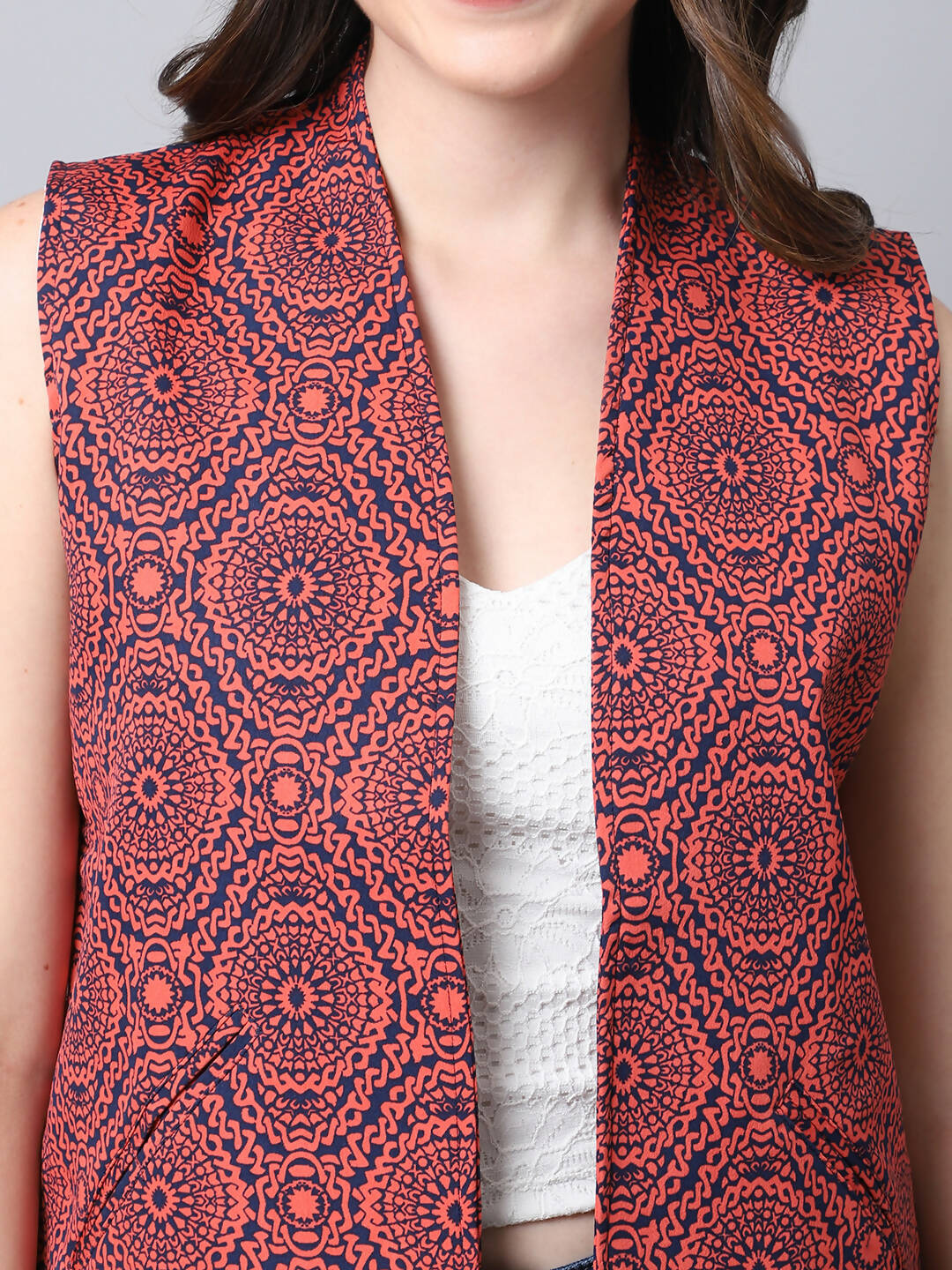 Even Apparels Navy 100% Viscose Rayon Open Front Gillet - Distacart