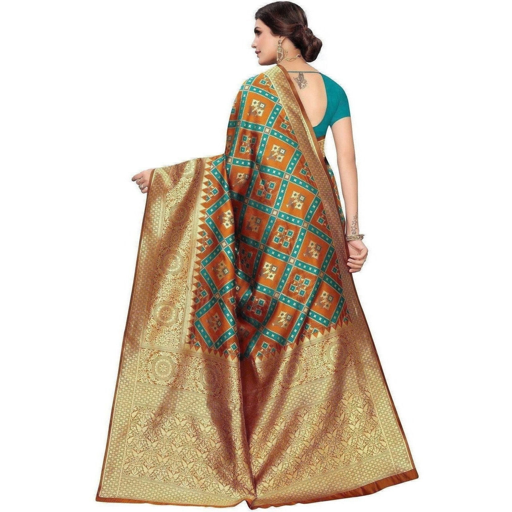 Vamika Banarasi Jaquard Mustard Weaving Saree (Banarasi 19)