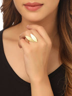 NVR Women's Western Gold-Polished Ajustable Finger Ring