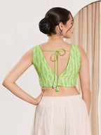 Joban Fashion Pista Green Viscose Rayon Padded Blouse With V Neck Sleeveless - Distacart