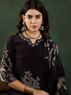 Sangria Floral Printed Kurta Set With Dupatta