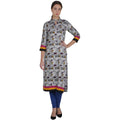 Kanoor Women's Multi Rayon Straight Kurti