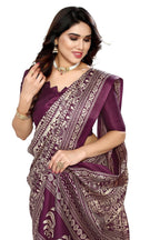 Vamika purple Printed Art Silk Saree