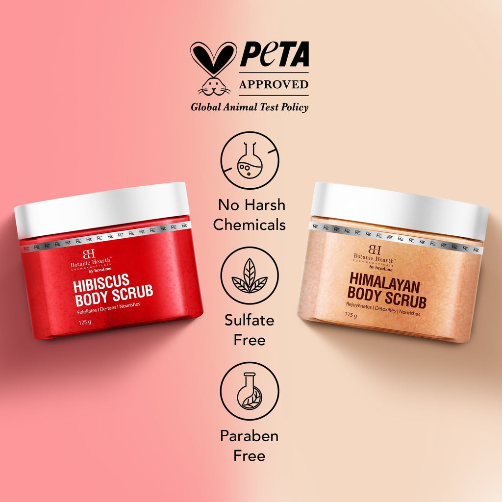 Botanic Hearth Deep Exfoliation Combo - Himalayan & Hibiscus Body Scrubs