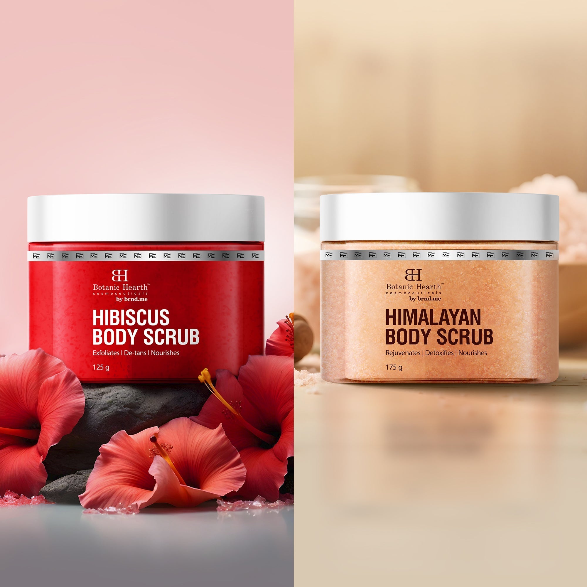 Botanic Hearth Deep Exfoliation Combo - Himalayan & Hibiscus Body Scrubs