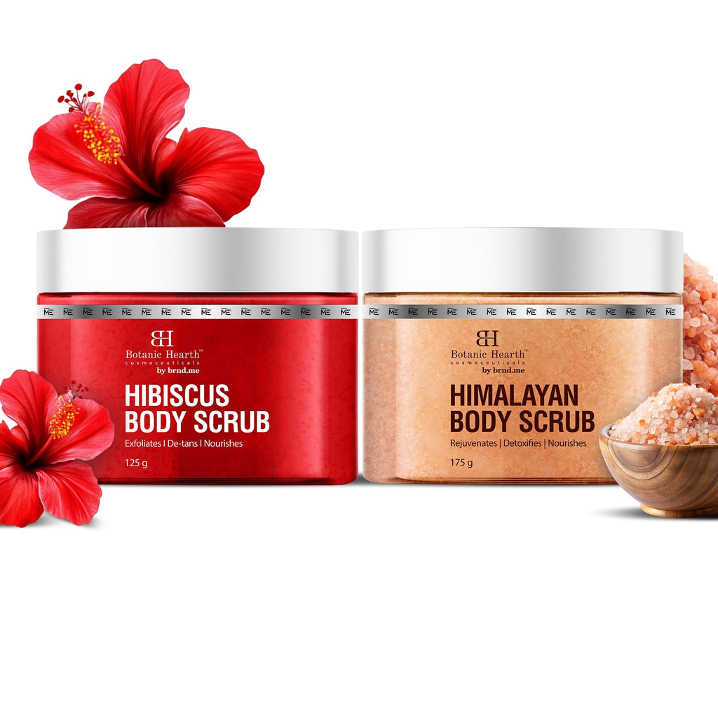 Botanic Hearth Deep Exfoliation Combo - Himalayan & Hibiscus Body Scrubs