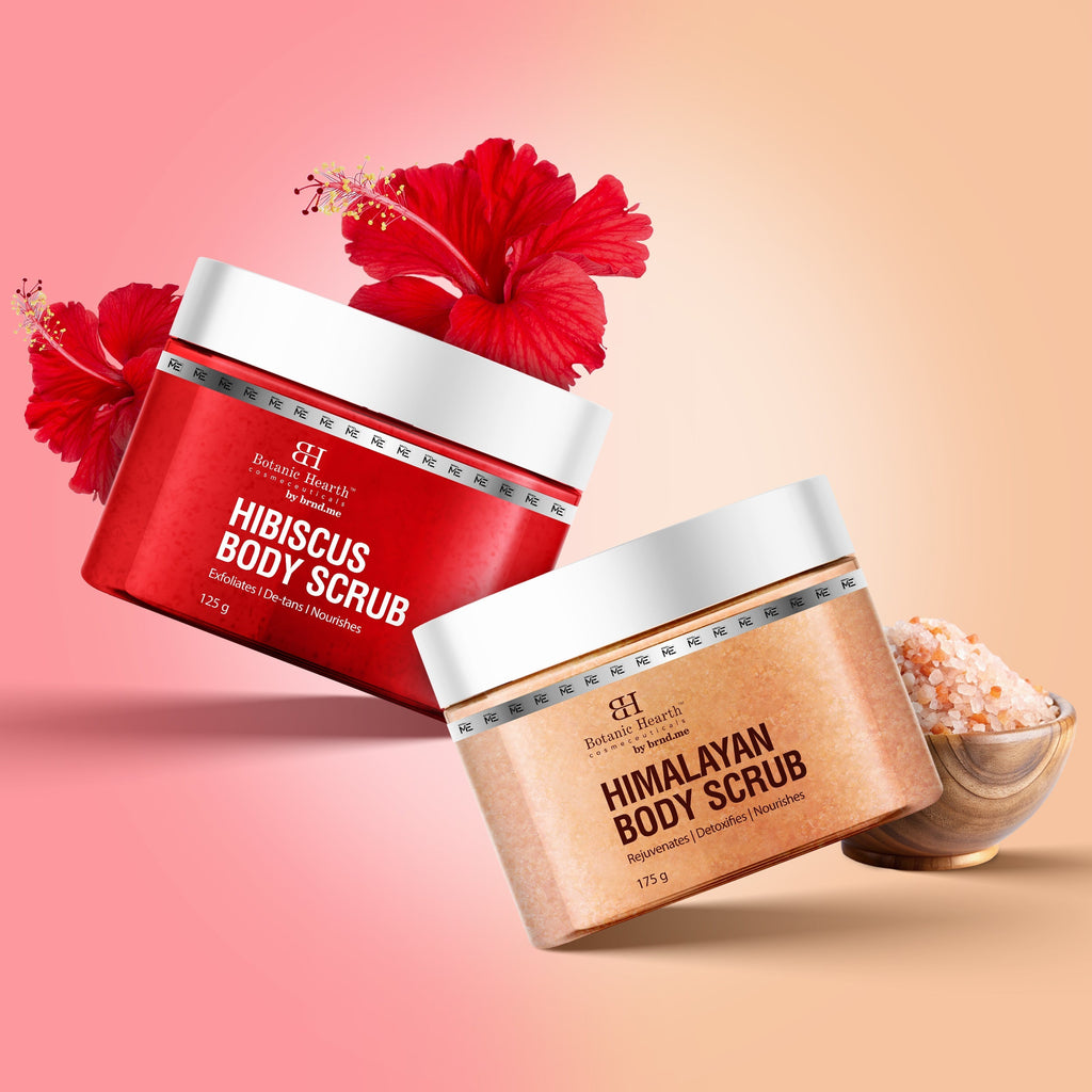 Botanic Hearth Deep Exfoliation Combo - Himalayan & Hibiscus Body Scrubs