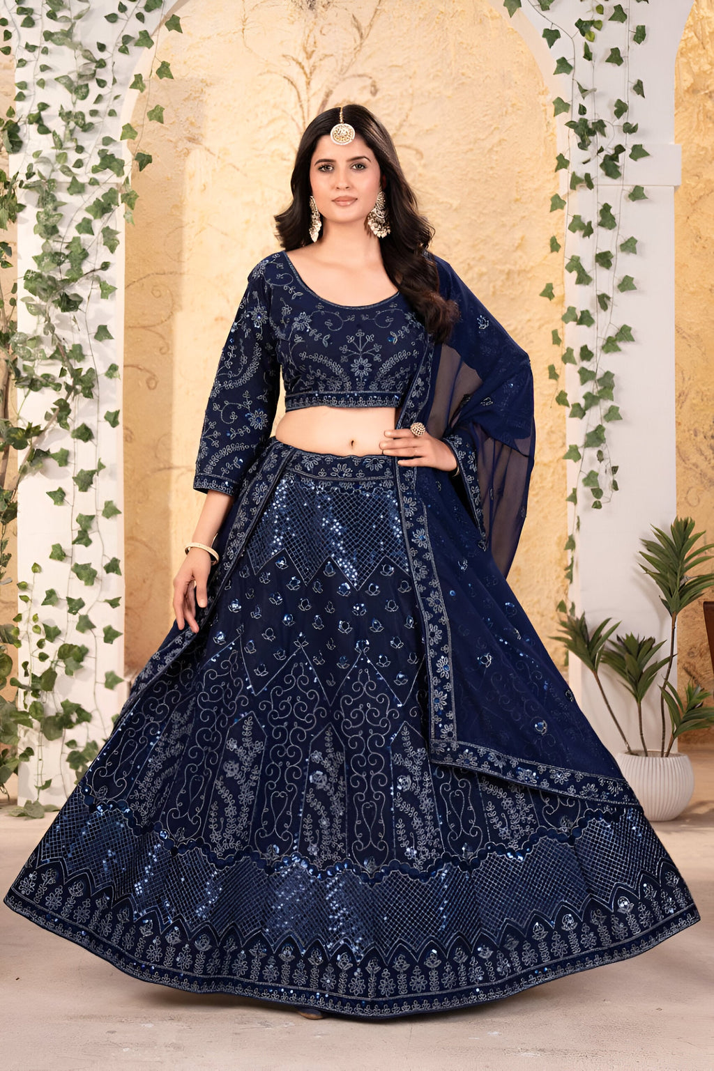 Lehenga Mart Designer Bollywood Style Wedding Wear Lehenga Choli - Blue