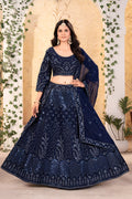 Lehenga Mart Designer Bollywood Style Wedding Wear Lehenga Choli - Blue