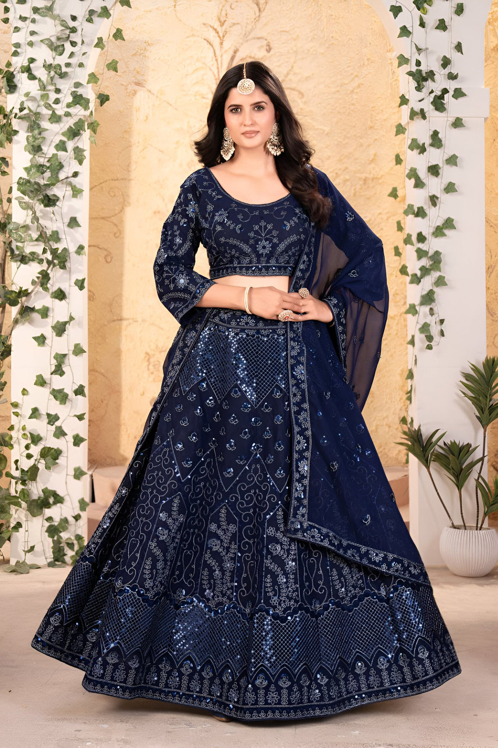 Lehenga Mart Designer Bollywood Style Wedding Wear Lehenga Choli - Blue