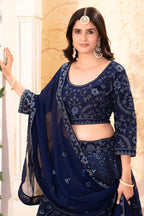 Lehenga Mart Designer Bollywood Style Wedding Wear Lehenga Choli - Blue