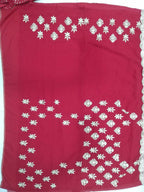 Jyoti Fashion Gorgeous Gajri Red 5MM Ton To Ton Red Thread Embroidery Faux Georgette Lehenga Choli with Dupatta