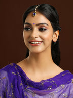 Ruby Raang Blue and Green Meenakari Kundan Maang Tikka - Distacart