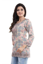 Snehal Creations Elegant Pastel Color Summer Cool Printed Tunic Top