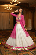 AI Fashion White Georgette Designer Navratri Wear Lehenga Choli Collection