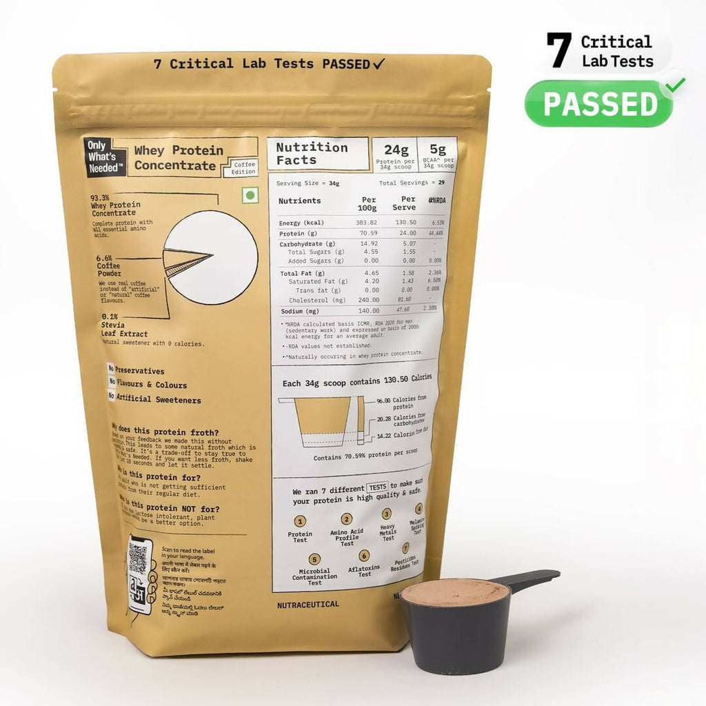Only What's Needed 24g Whey Protein Concentrate Powder - Coffee