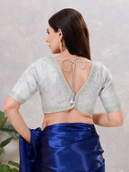 Joban Fashion Women Silk Silver Stitched Blouse