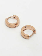 NVR Men's Rose Gold Stainless Steel Hoop Earrings - Distacart