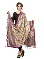 Vamika Maroon Printed Khadi Bhagalpuri Dupatta