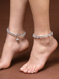 NVR Women's Set of 2 Silver-Plated Kada Anklets - Distacart