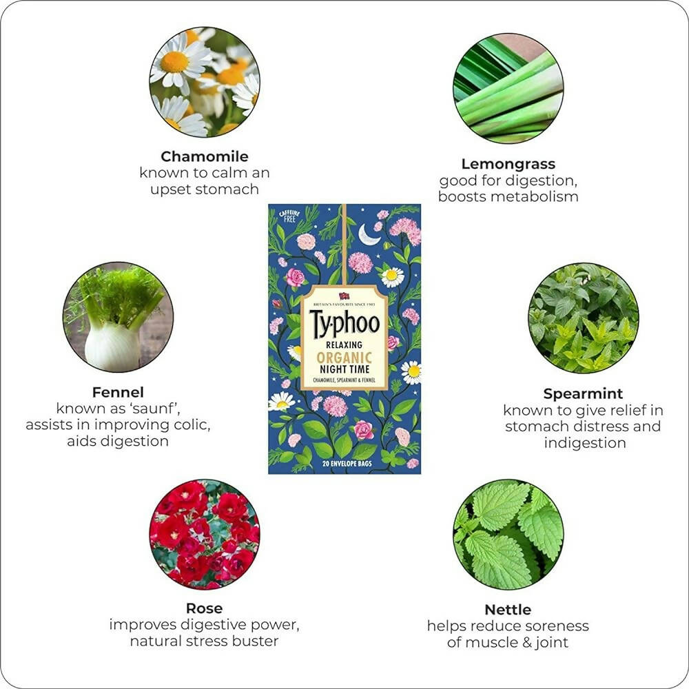 Typhoo Relaxing Organic Night Time Tea Bags - Distacart