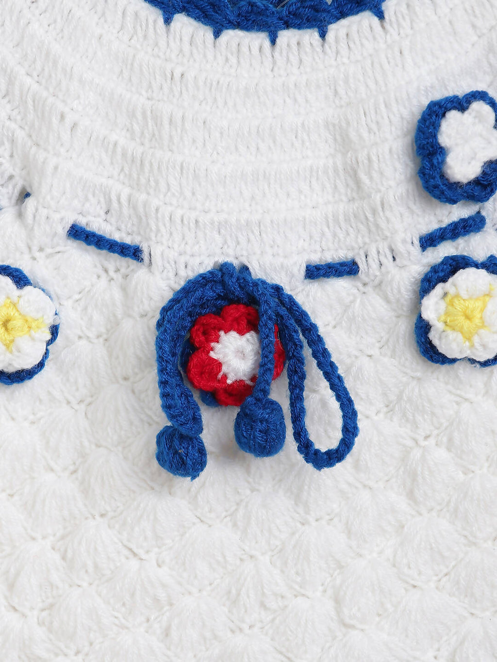 ChutPut Hand knitted Crochet Elsa Dress with Cap For Baby Girls - White