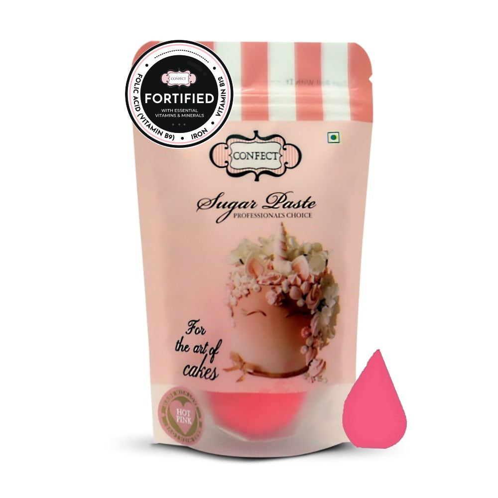 confect hot pink nutritional sugarpaste 250 gms