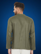 Even Apparels Men's Pure Cotton Green Kurta