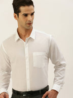 Ramraj Cotton Mens Full Sleeve White Shirt Plus Size - Minister Cotton