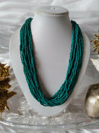 Inhanns Handmade Beaded Multilayer Necklace, 20 Layers - Sea Green