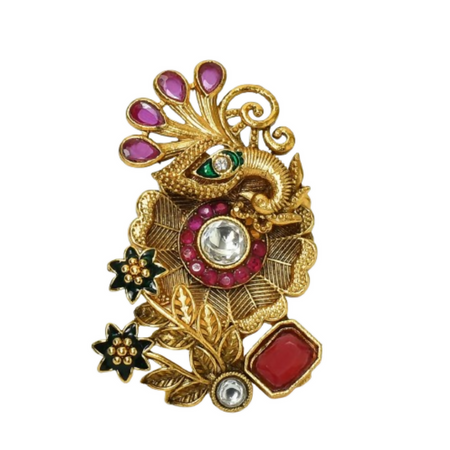 Joban Fashion Women Golden White Ruby Finger Ring