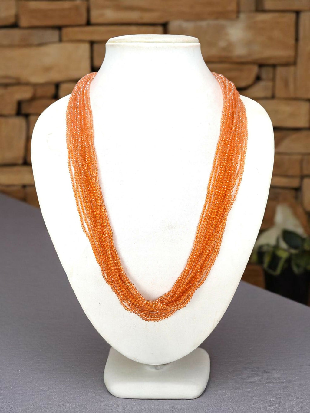 Inhanns Crystal Beads Luxe Edition – Multi-Layered Necklace - Peach