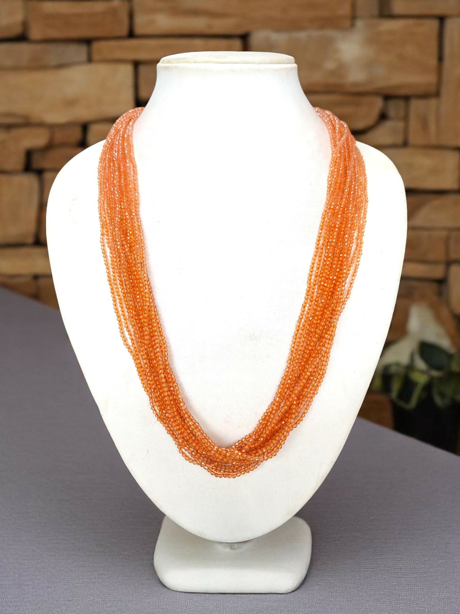 Inhanns Crystal Beads Luxe Edition – Multi-Layered Necklace - Peach