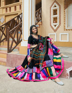 AI Fashion Black Viscose Rayon Designer Navratri Lehenga Choli Collection